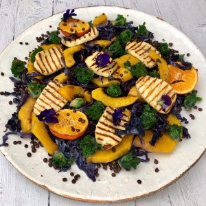 Squash, Kale, Red Cabbage and Halloumi Salad