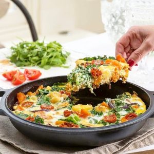 Butternut Squash, Spinach and Goats Cheese Frittata
