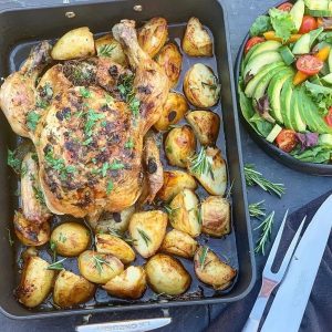 Black Garlic and Herby Butter Roast Chicken